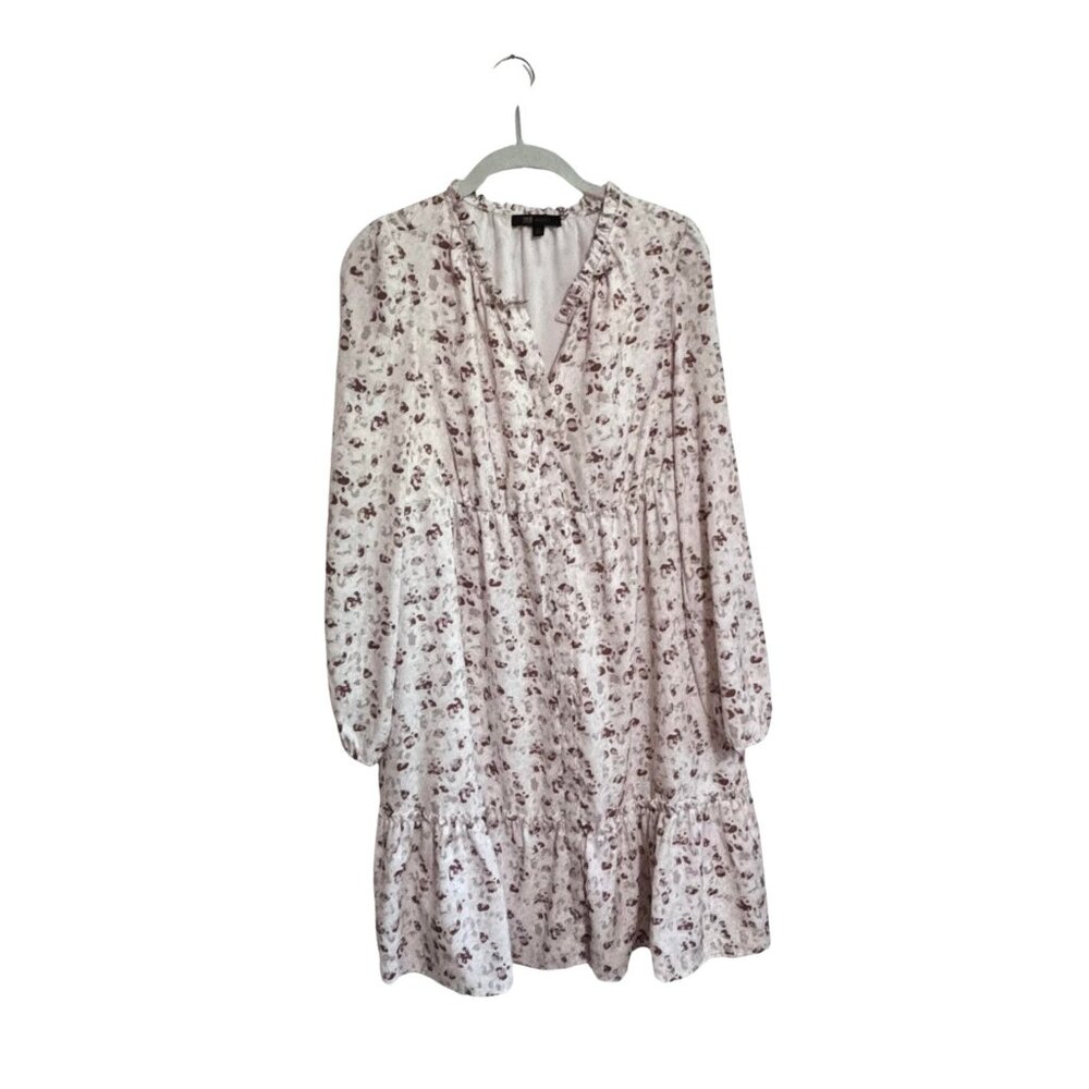 Frye Ruffle Neck Button Front Dress Flounce Bottom